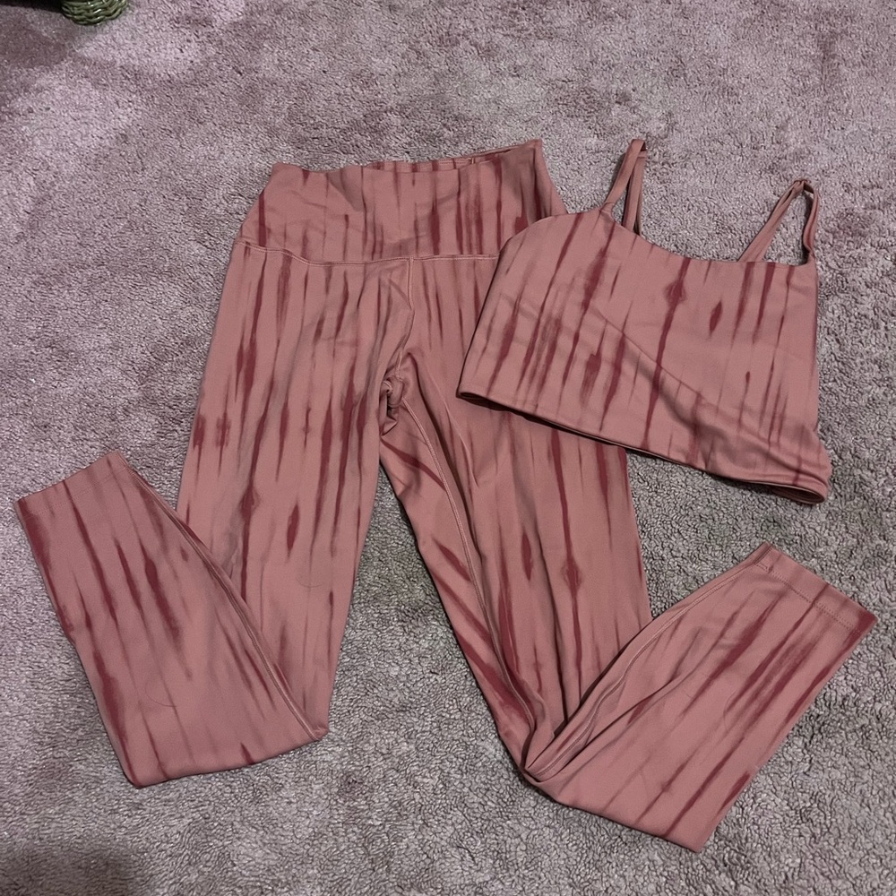 Nike Pink Tie-Dye Women's Pants & Cropped Tank Work Out Set